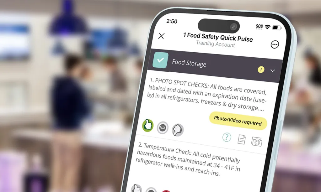 food safety app on a mobile phone